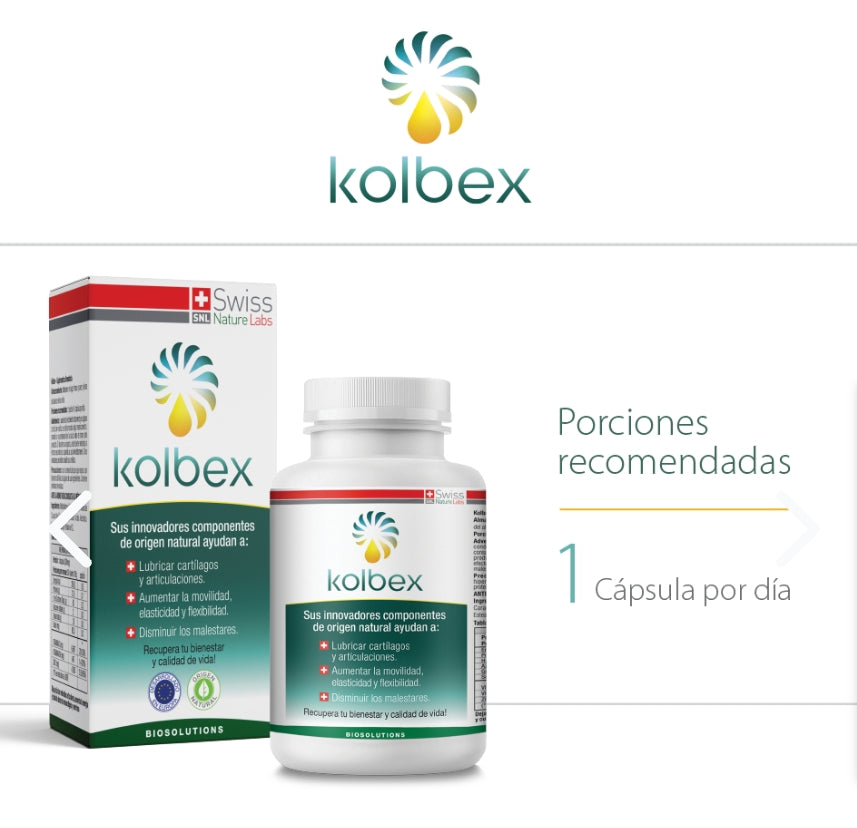 Kolbex – Suplemento Natural para Articulaciones | 30 Cápsulas con Proteína de Caracol